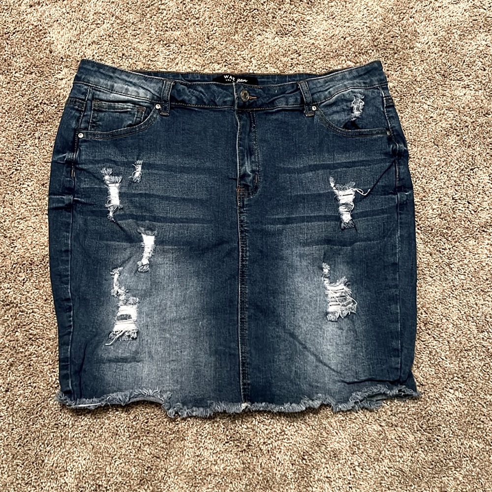 Distressed Jean skirt